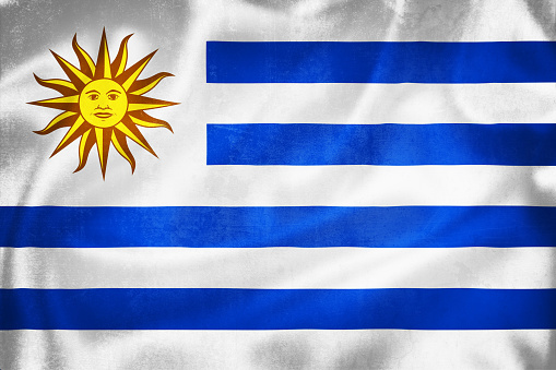 Grunge 3D illustration of Uruguay flag, concept of Uruguay