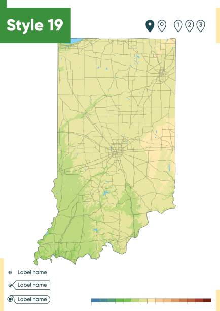 Topographical Map Indiana 660+ Indiana Topographical Map Stock Illustrations, Royalty-Free Vector ...