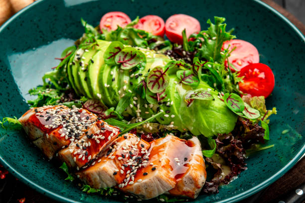 istock Asian salad with turkey and avocado 1409179430