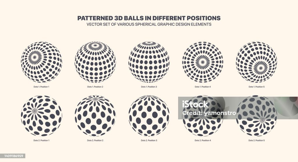 Patterned Ball Various Vector 3d Patterned Balls In Different Positions Isolate On ...