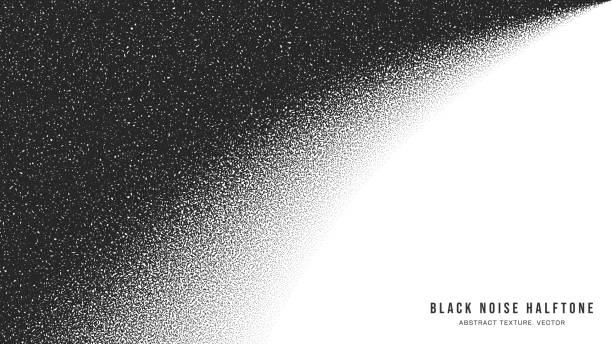 black noise stipple halftone vector batas bulat halus terisolasi di punggung putih - kontras tinggi ilustrasi stok