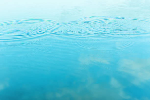 The texture of blue water surface close-up. Natural background.
