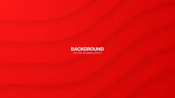 Vector illustration of Minimal Red Morph Smooth Curved Bent Lines 3D Vector Blurred Abstract Background