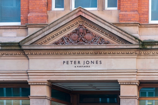 London, United Kingdom - February 26, 2022: Peter Jones and Partners Department Store (member of John Lewis Partnership) in Chelsea