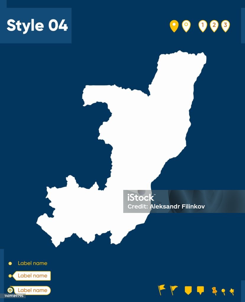 Kongo Mapa Kongo Mapa Izolowana Na Niebieskim Tle Mapa Konspektu Mapa Wektorowa ...