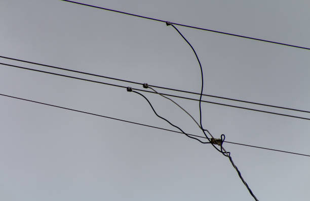 Electric wires stock photo