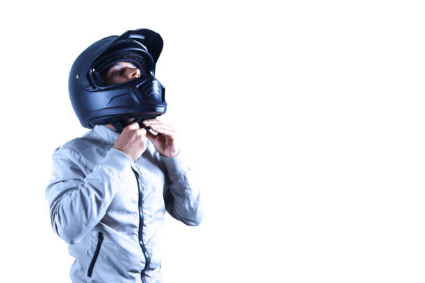 a man wearing a motorcycle helmet