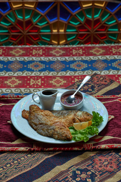 Fried fish fried with garnish
