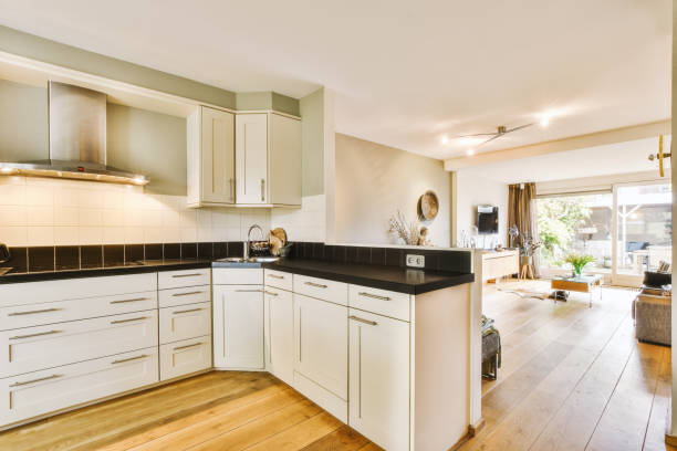 istock Modern furniture in light home kitchen 1409196472