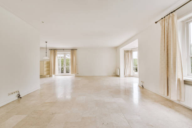 istock Interior of spacious light living room 1409196678