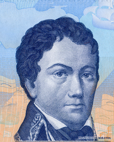 Francisco de Miranda Portrait Pattern Design on Venezuelan Bolivar Currency