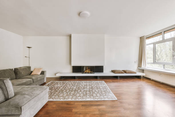 istock Light living room with wide balcony window 1409201975