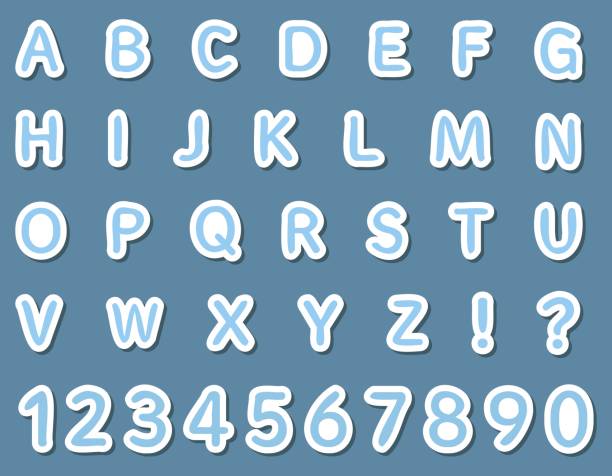 istock A set of stickers-like alphabets and numbers / illustration material (vector illustration) 1409212956