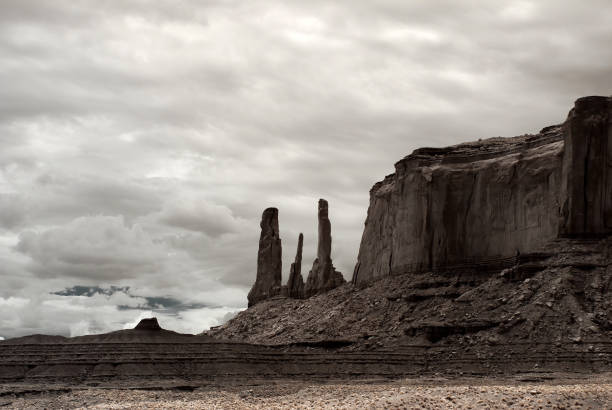 Sepia toned Monument Valley north east Arizona Navajo Nation USA