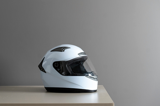 white simple racing helmet for car motorsport use