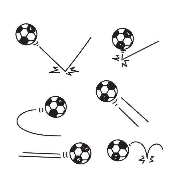 hand drawn doodle sport ball bounce collection illustration vector hand drawn doodle sport ball bounce collection illustration vector bouncing stock illustrations