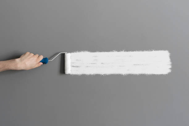 istock paint roller stroke on the wall, home renewal 1409228414