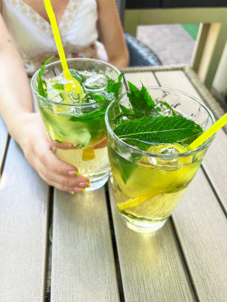 istock Summer cold drink. Mojito Iced lime and fresh mint. Detox cocktail. 1409232412