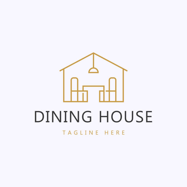 Logo Interior Design Dining Room Concept Logo Interior Design Dining Room Concept real estate logos stock illustrations