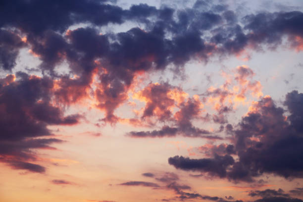 istock Beautiful sky with red clouds at sunset 1409239747