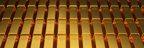 istock Gold Bullion, Fine gold, Gold bars with web banner 1409240110