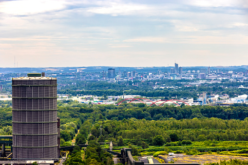 Essen city aerial view, Germany. Modern skyline.