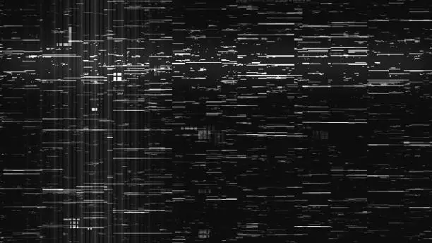 Photo of Abstract film noise on analog TV screen VHS transitions background