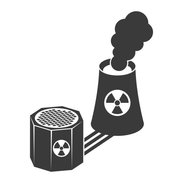 ilustraciones, imágenes clip art, dibujos animados e iconos de stock de reactor nuclear con varillas de grafito icono de glifo aislado sobre fondo blanco. ilustración vectorial. - nuclear power station construction uranium energy