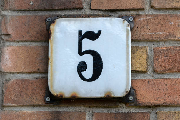 istock Close Up House Number 5 At Amsterdam The Netherlands 1409251040