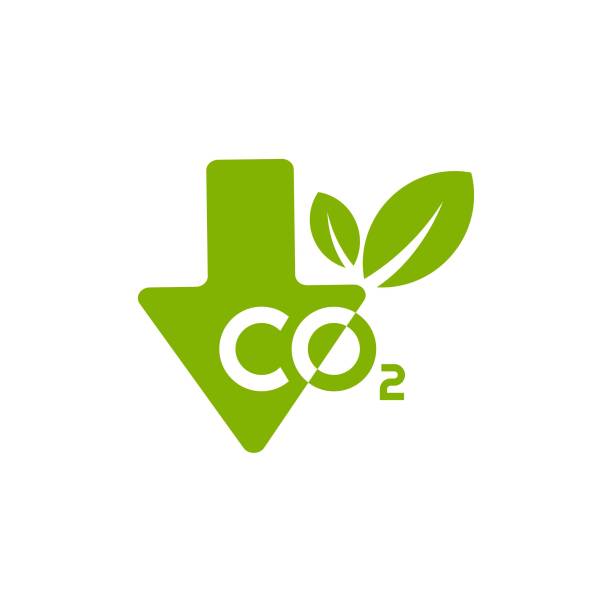 сокращение выбросов co2, чтобы остановить изменение климата. зеленый энергетический фон - climate energy efficiency symbol stock illustrations