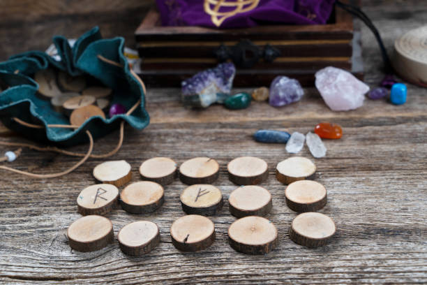 istock Handmade runes for fortunetelling 1409256719