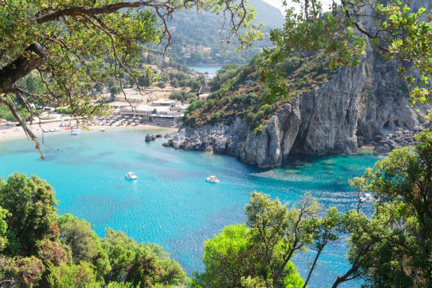 istock Paleokastritsa beach on Korfu, Greece 1409256865