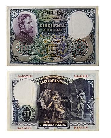Spanish peseta - 50 peseta banknote from 1931