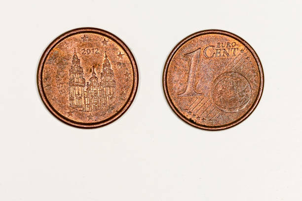istock 1 cent euro coin on white background, obverse and reverse. 1409259383