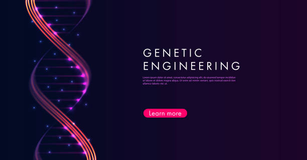Website home page with abstract backgrouns with DNA spiral glowing lines in the dark. Website home page with abstract pink and violetbackgrouns with DNA spiral glowing lines in the dark. genetic makeup stock illustrations