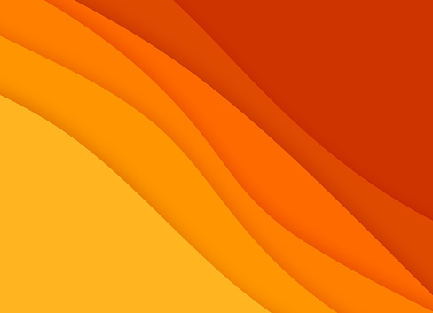 Autumn fall themed orange red layers waves background design.