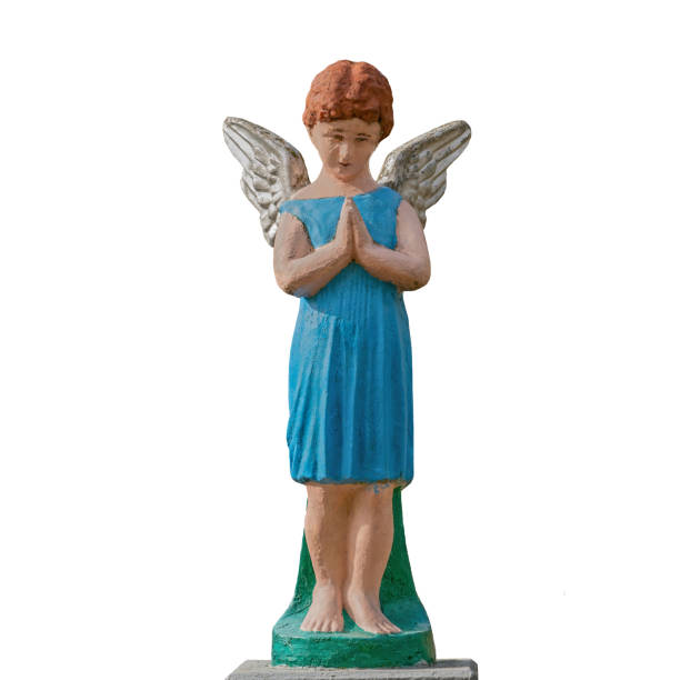 istock Angel child in prayer. White background 1409265663