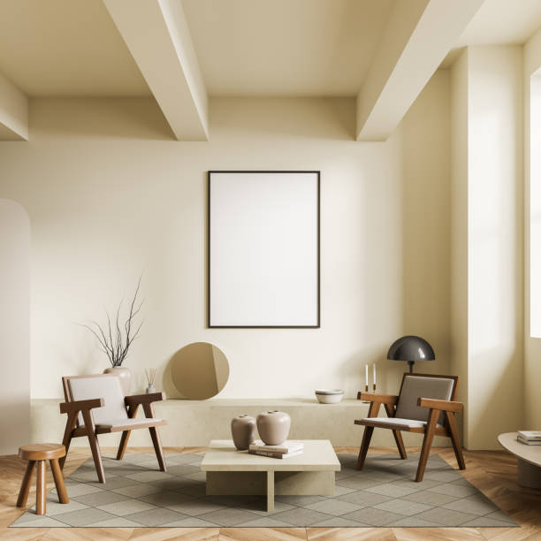 istock Chill space interior with two seats and modern decoration. Mockup frame 1409268913