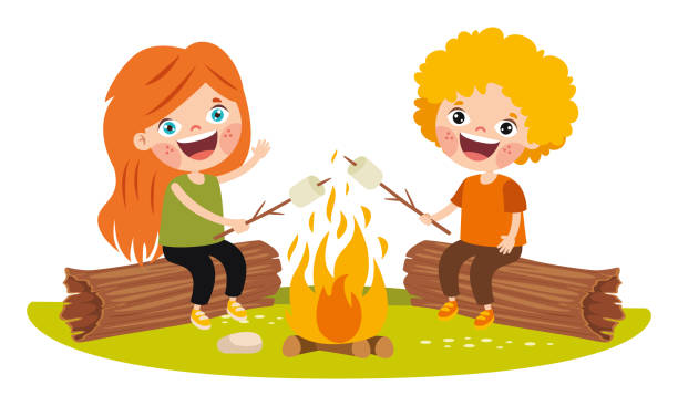 Kids Camp Fire Illustrations, Royalty-Free Vector Graphics & Clip Art -  iStock