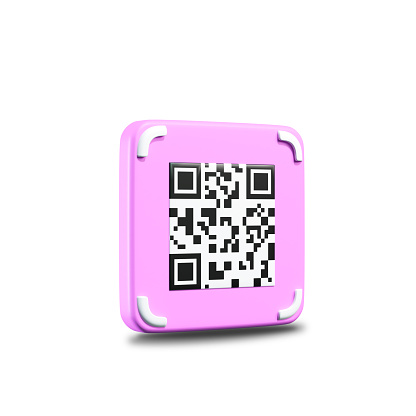Cartoon QR code scanning icon in smartphone, QR code for payment or certification validate concept, on white background, 3D render illustration