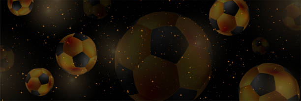 Luxury sport background with golden dots and soccer balls Luxury sport background with golden dots and soccer balls. Vector banner design georgia football stock illustrations