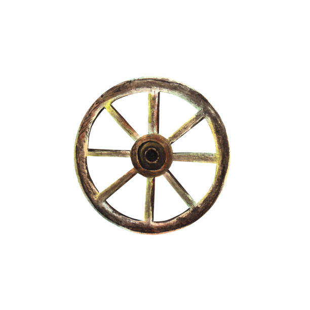 istock Watercolour old wooden wheel. An isolated element of autumn set 1409271510