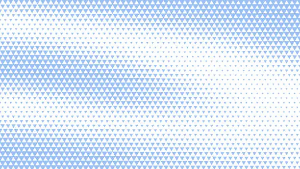 Vector illustration of Triangles Halftone Geometric Pattern Vector Subtle Texture White Blue Background