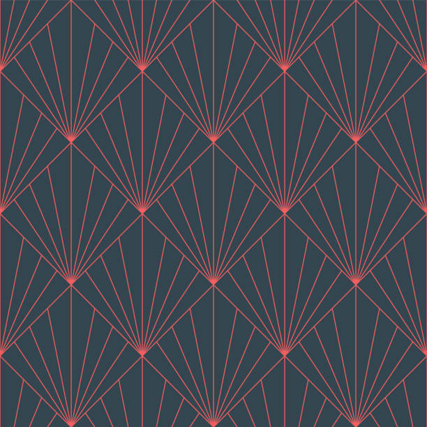 moda nowoczesna artdeco kontur seamless pattern trend vector abstrakcyjne tło - 1920s style stock illustrations