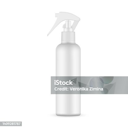 istock Blank Plastic Spray Bottle Mockup, Isolated on White Background 1409281787
