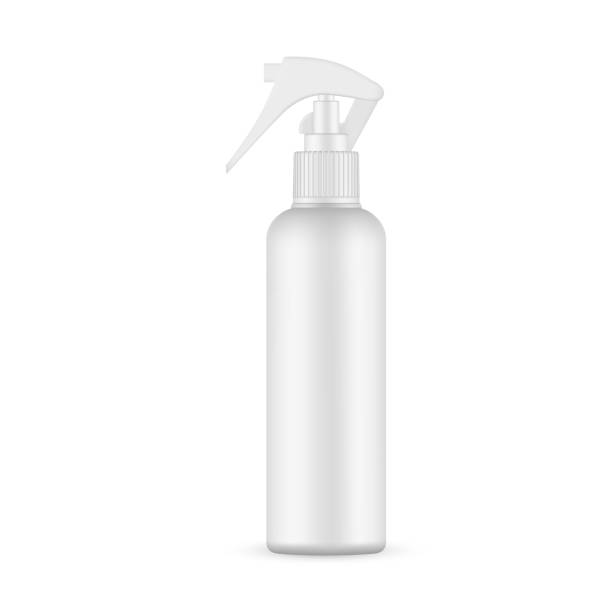 Blank Plastic Spray Bottle Mockup, Isolated on White Background Blank Plastic Spray Bottle Mockup, Isolated on White Background. Vector Illustration spray bottle stock illustrations