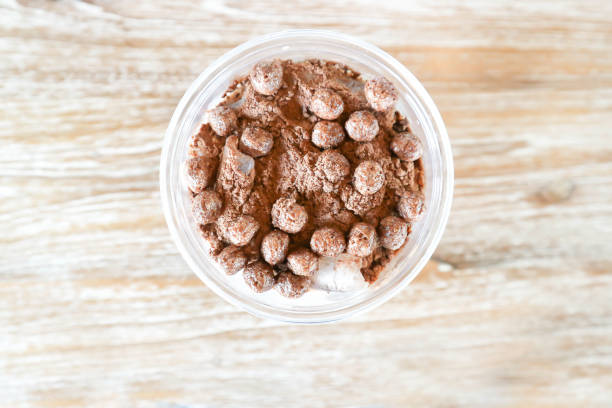 istock cocoa or iced chocolate, iced cocoa with chocolate ball 1409281871
