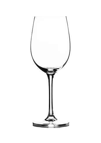 isolated wine glass over black