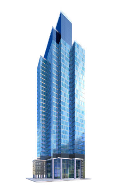 istock Realistic skyscraper building isolated on white background. 3d illustration 1409283237