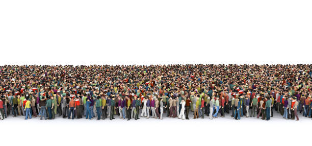 istock People crowd on a white background. 3d illustration 1409283827